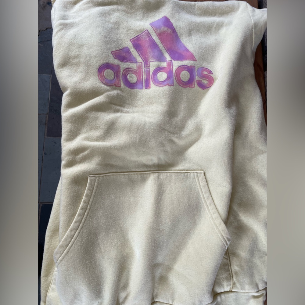Adidas 1X Yellow Hoodie with Pinkish Logo